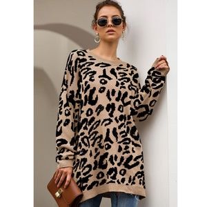 ESLEY Leopard Animal Print Warm Soft Cozy Sweater